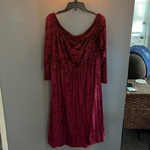 Velvet off shoulder dress